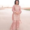 Haseen’s Peach Formal Collection Chiffon Gharara Replica