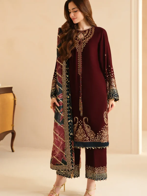 Jazmin Maroon Formal Collection Velvet Replica