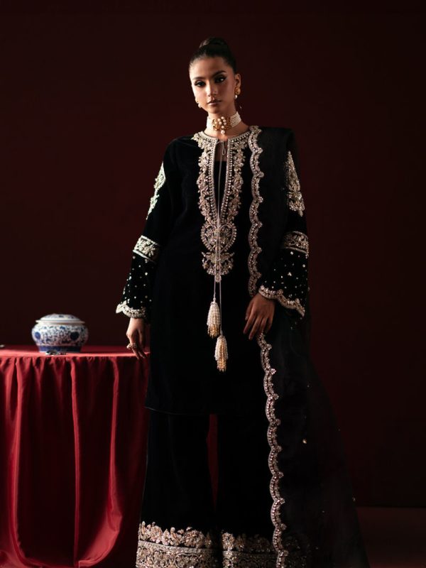 Waniya Black Formal Collection Velvet Replica