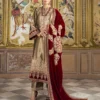 Zainab Chottani Gold Formal Collection Maysori Gharara Replica Velvet Shawl