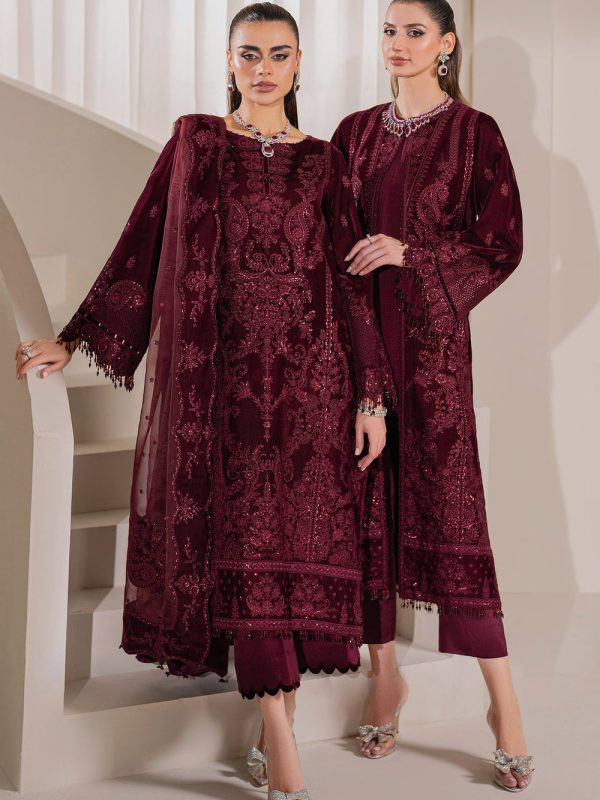 Baroque Maroon Formal Collection Velvet Replica