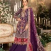 Maria B Purple Bridal Collection Raw Silk Replica