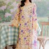 Afrozeh Yellow Printed Lawn Collection Replica