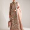 Hussain Rehar Peach Formal Collection Chiffon Replica