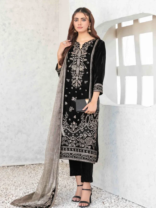 Tawakkal Black Formal Collection Velvet Replica