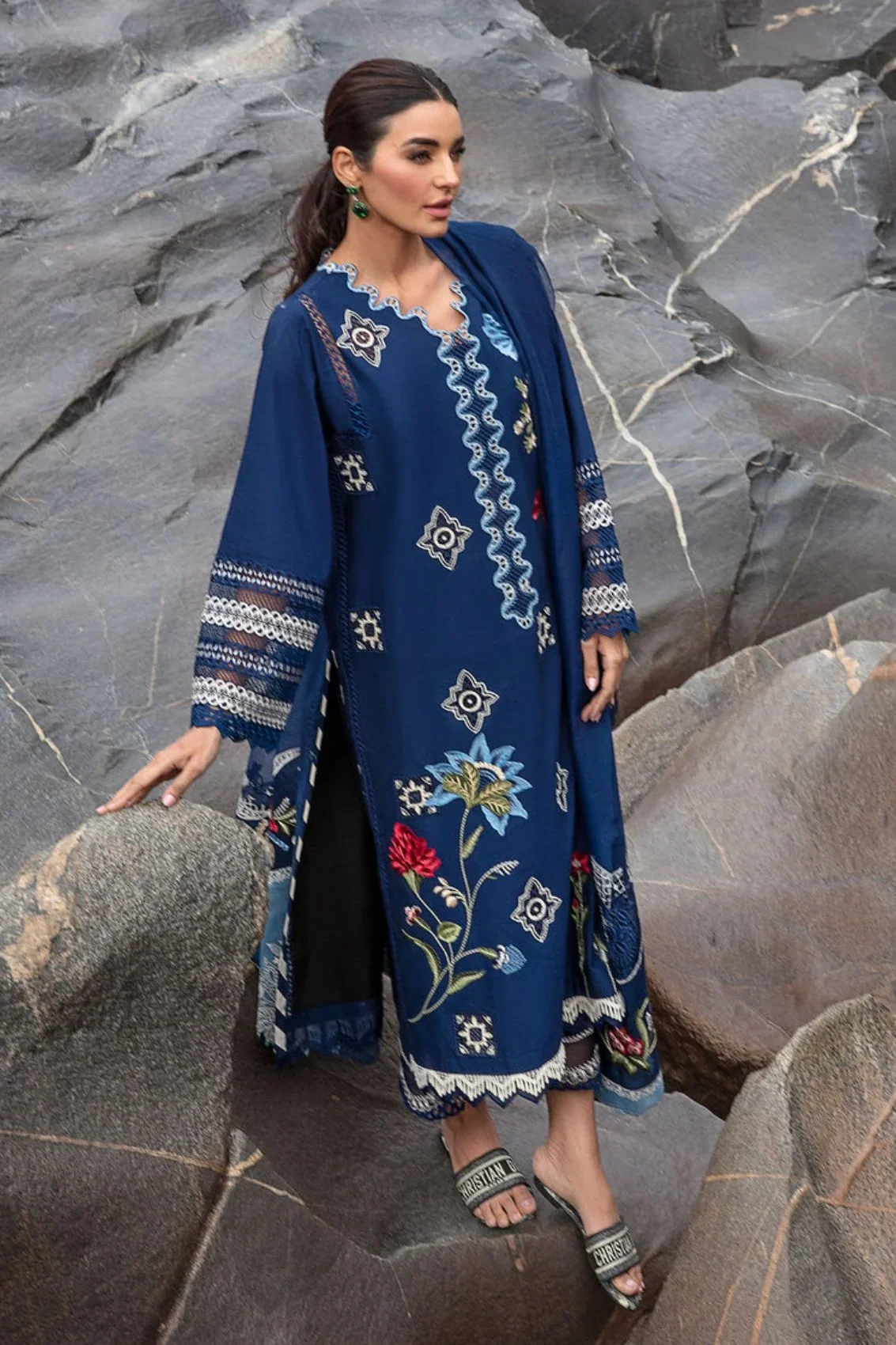 Crimson Blue Luxury Lawn Collection Replica