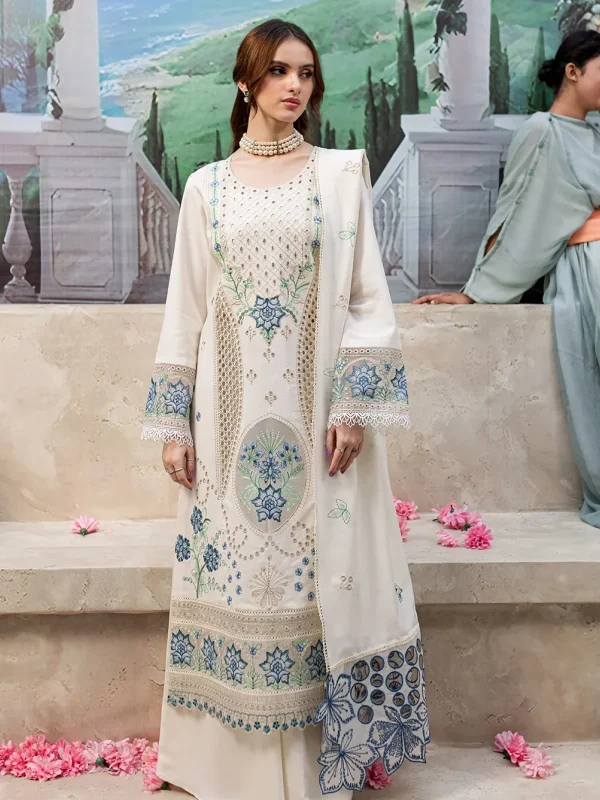 Mahnur White Formal Cotton Collection Replica