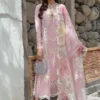 Crimson Baby Pink Luxury Lawn Collection Replica
