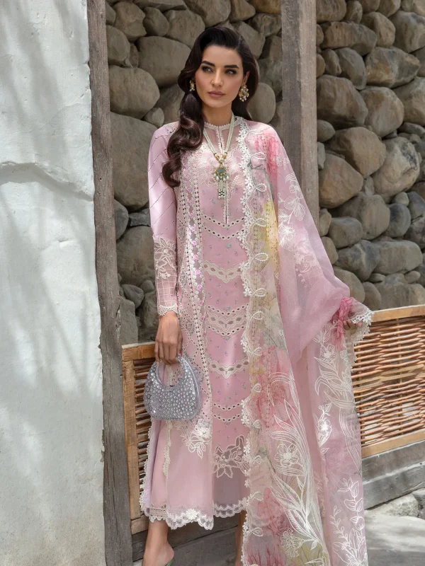 Crimson Baby Pink Luxury Lawn Collection Replica