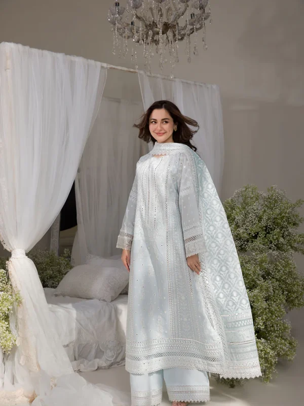 Sobia Nazir Ice Blue Luxury Lawn Collection Replica