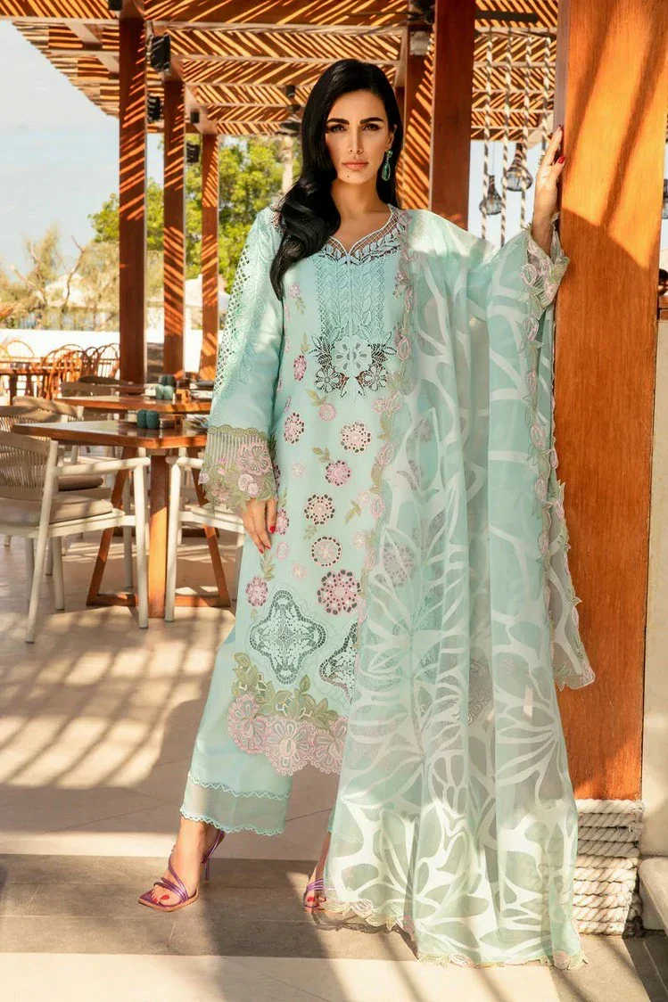 Rang Rasiya Sea Blue Luxury Lawn Collection Replica