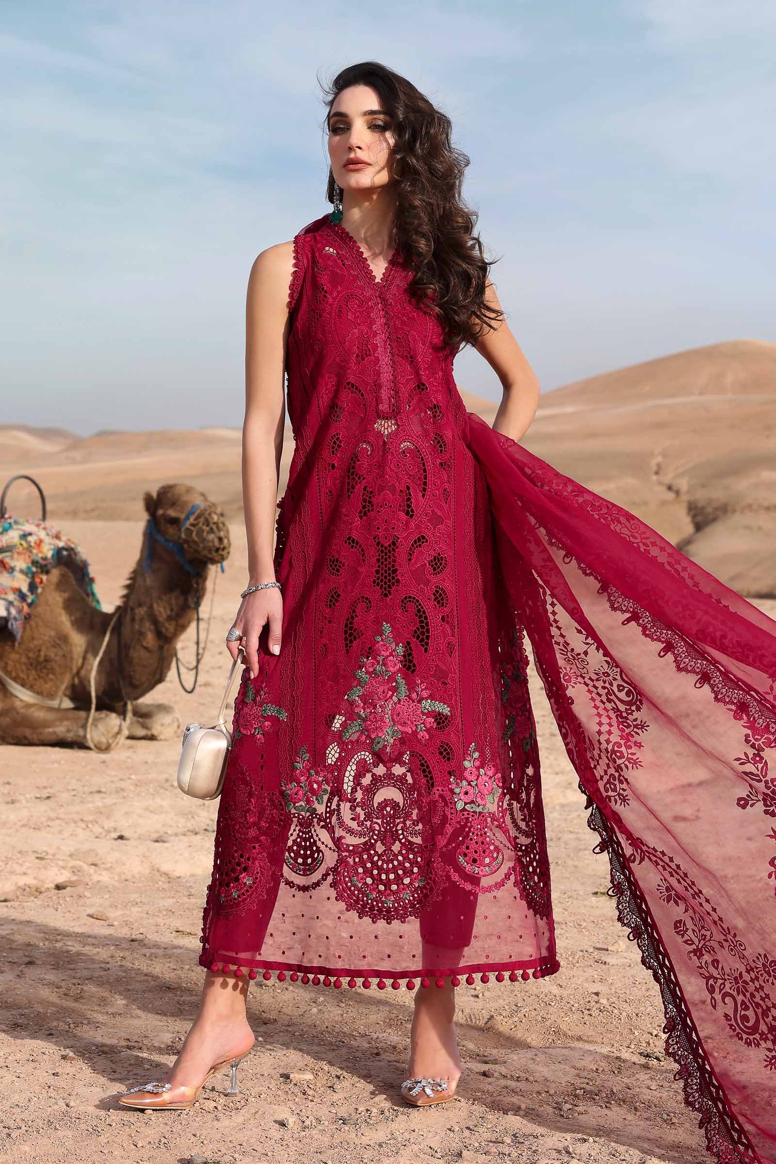 Maria B Red Luxury Lawn Collection Replica
