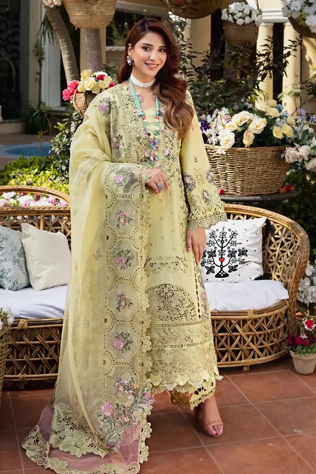 Elaf Yellow Luxury Lawn Collection Replica