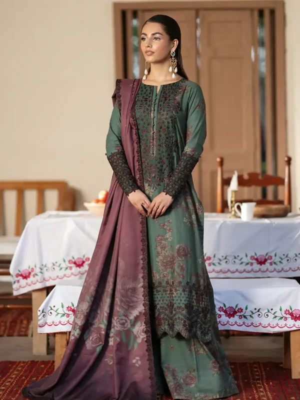 Iznik Green Digital Printed Lawn Collection Replica