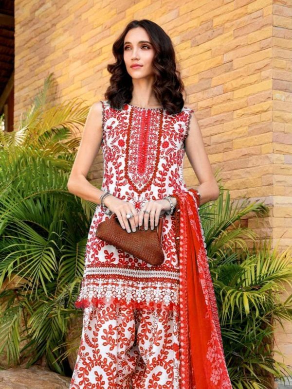 Maria B Red Digital Printed Lawn Collection Replica