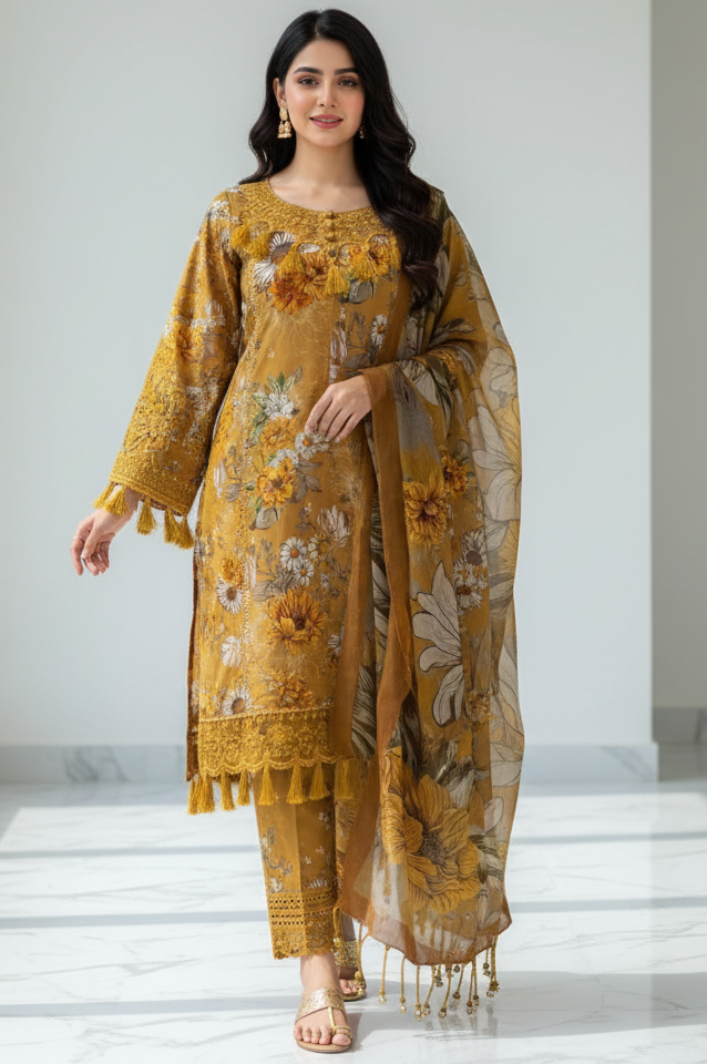 Shrenz 3 Piece Stitched Lawn Pret Collection