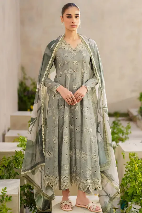 Iznik Seagreen Luxury Printed Lawn Collection Replica