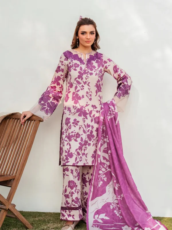 Iznik White Digital Printed Lawn Collection Replica