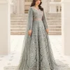 Erum Khan Silver Bridal Collection Net Maxi Replica