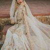 Maha Wajahat White Bridal Collection Chiffon Replica