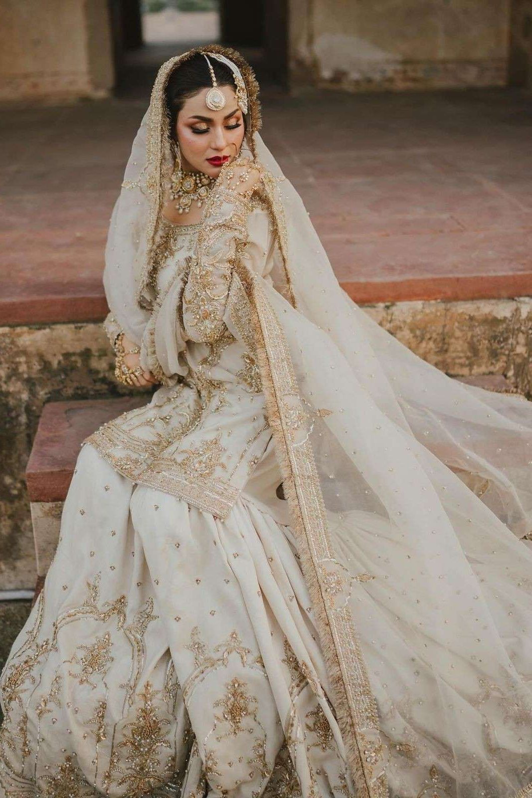 Maha Wajahat White Bridal Collection Chiffon Replica