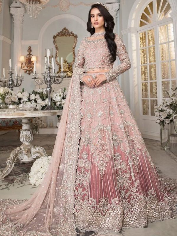 Maria B Pink Exclusive Net Maxi Replica