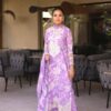 Shrenz Purple Digital Printed Lawn Collection Replica