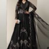 Maria B Jet Black Bridal Collection Net Maxi Replica