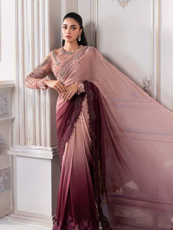 Maria B Tie-Dye Formal Saree Collection Net Replica