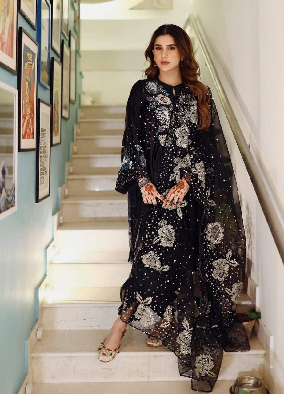 Alternative view of Nureh Black Formal Collection Raw Silk Replica