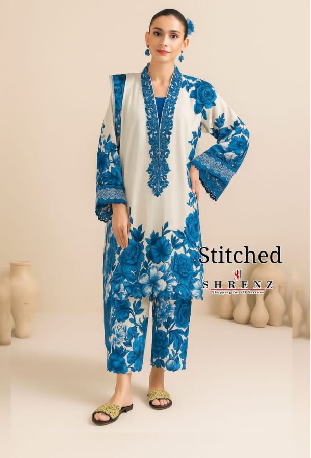 Shrenz 3 Piece Printed Silk Stitched Collection