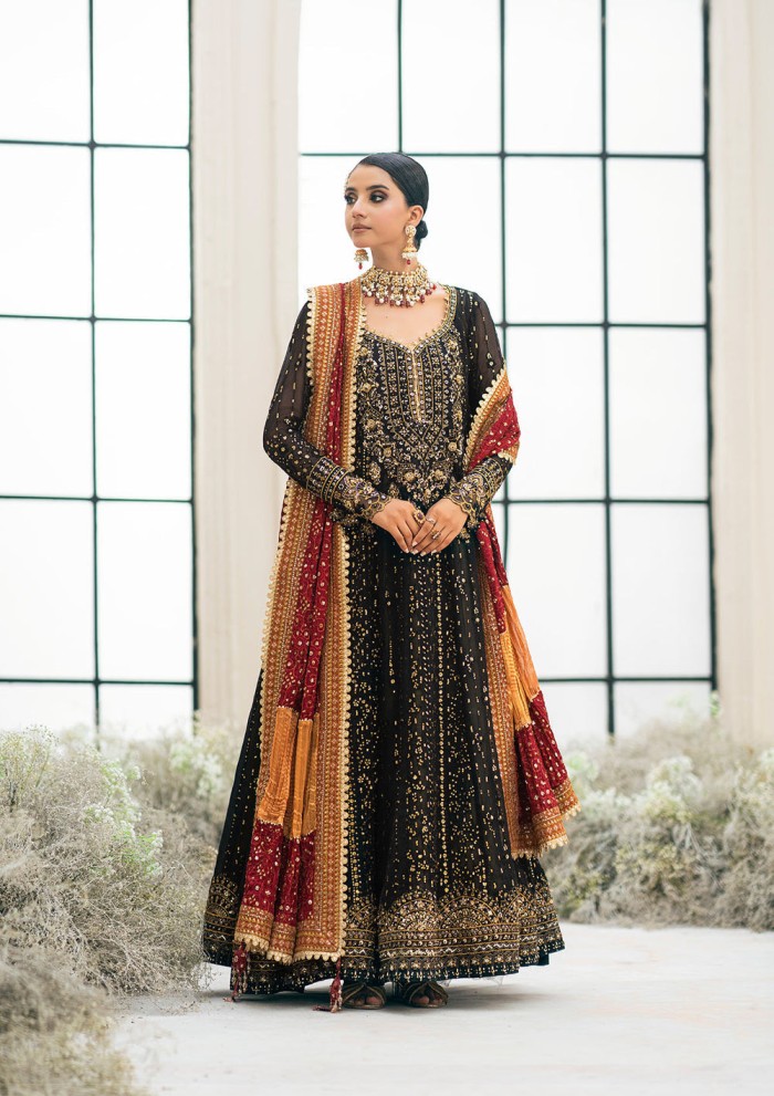 AIK Atelier Black Bridal Collection Chiffon Maxi Replica - Image 2