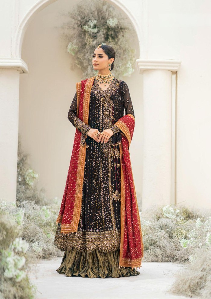 AIK Atelier Black Bridal Collection Chiffon Maxi Replica - Image 3