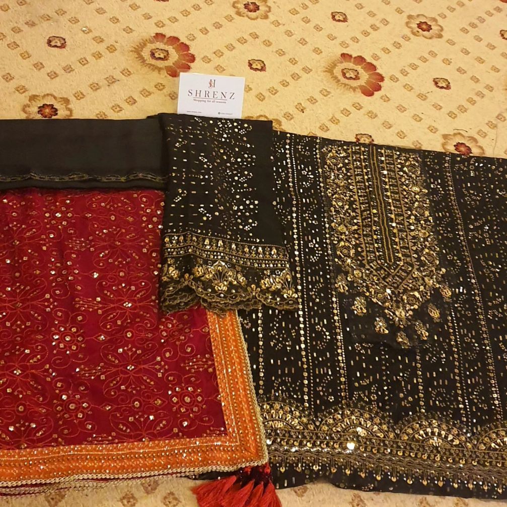 AIK Atelier Black Bridal Collection Chiffon Maxi Replica - Image 5