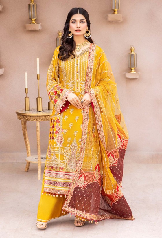 Adan Libas Yellow Formal Collection Chiffon Replica
