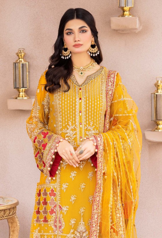 Alternative view of Adan Libas Yellow Formal Collection Chiffon Replica