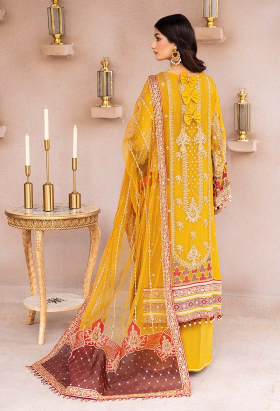 Adan Libas Yellow Formal Collection Chiffon Replica - Image 4