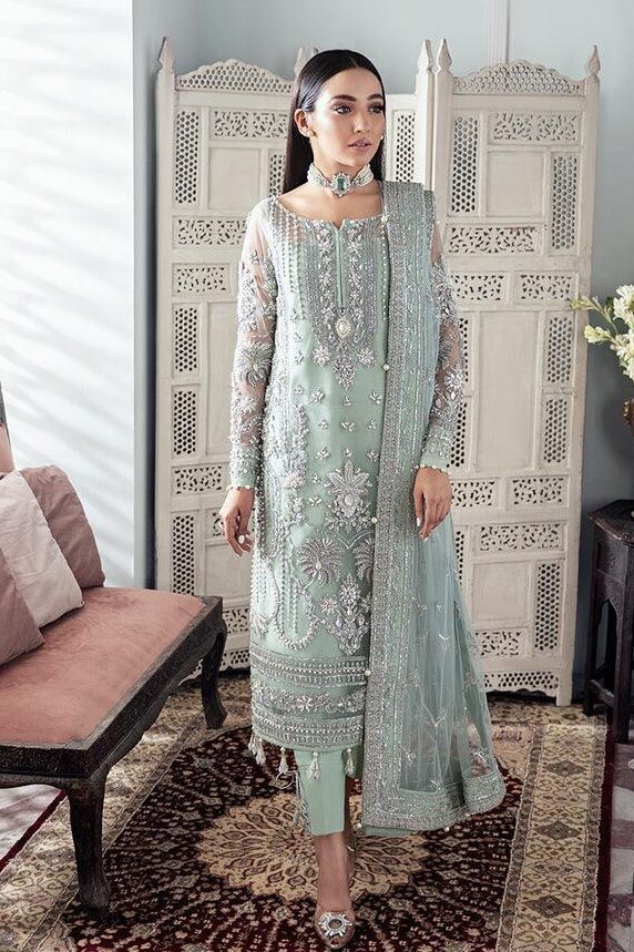 Gulaal Sky Blue Exclusive Net Collection Replica