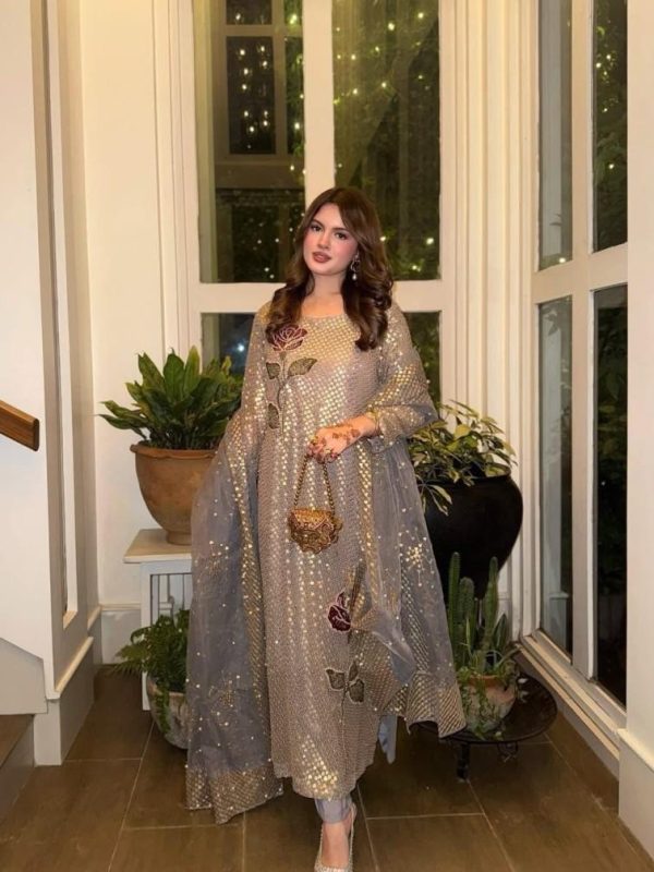 Nureh Grey Formal Collection Chiffon Replica
