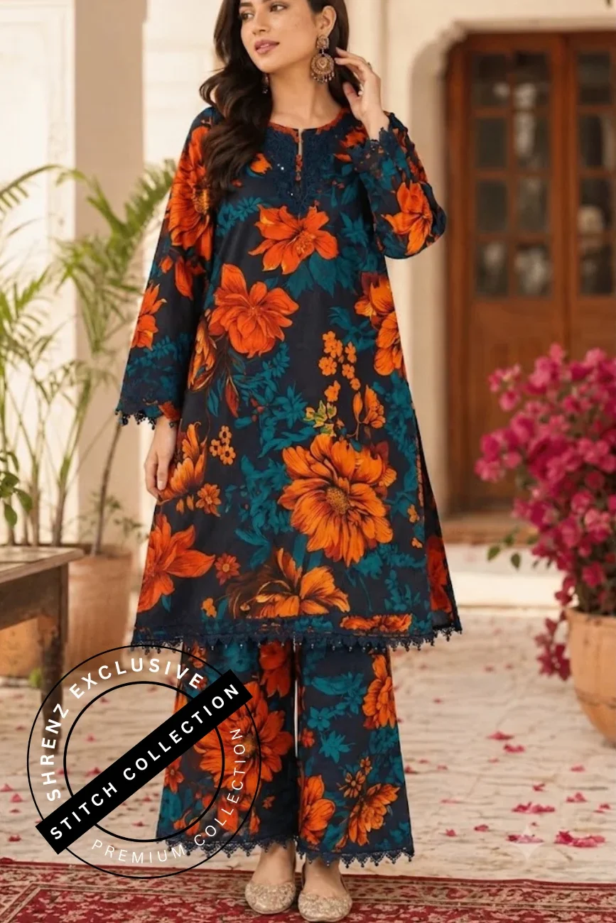 Shrenz 3 Piece Stitched Lawn Pret Collection