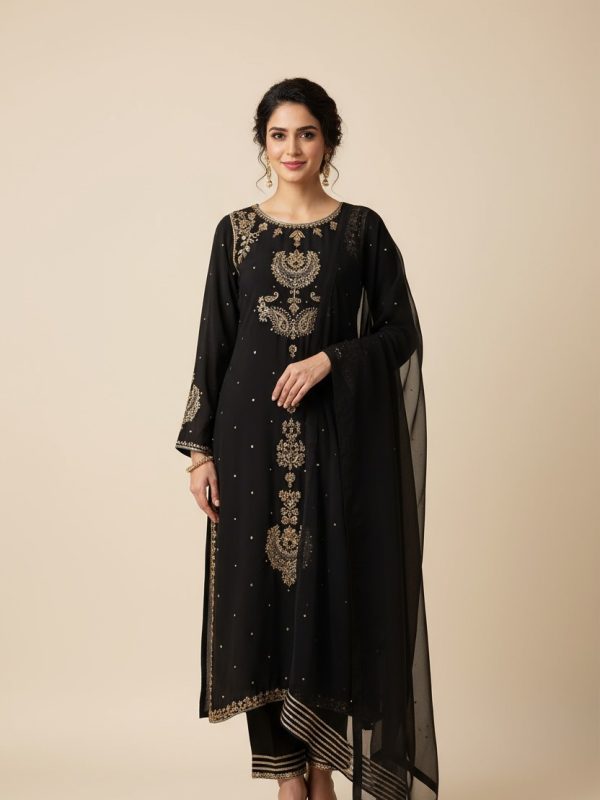 Shrenz Jet Black Velvet  Collection Replica