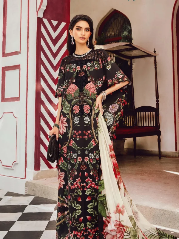 Maria B Black Digital Printed Silk Collection Replica