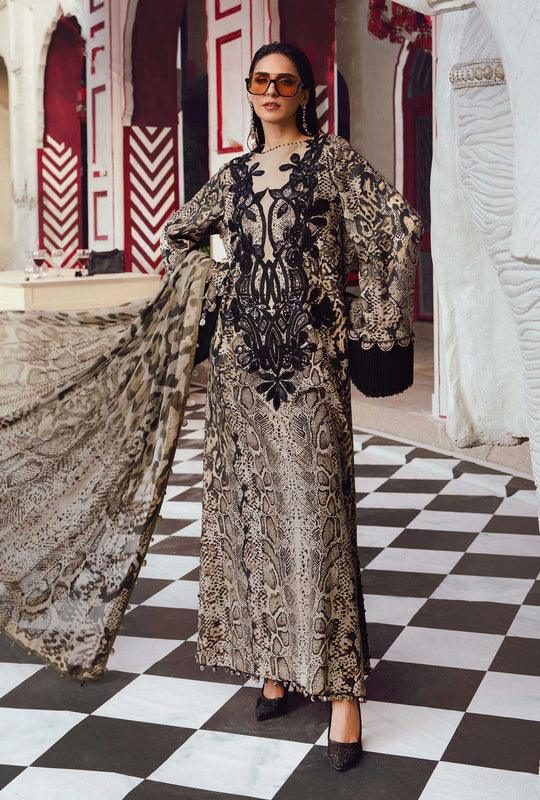 Maria B Brown Digital Printed Silk Collection Replica