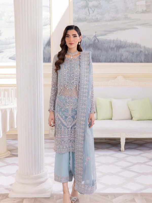Kanwal Malik Sky Blue Formal Collection Net Replica