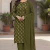 Shrenz Parrot Green 3 Piece Luxury Chiffon Collection
