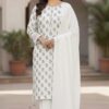 Shrenz White 3 Piece Luxury Chiffon Collection