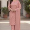 Shrenz Baby Pink 3 Piece Luxury Chiffon Collection
