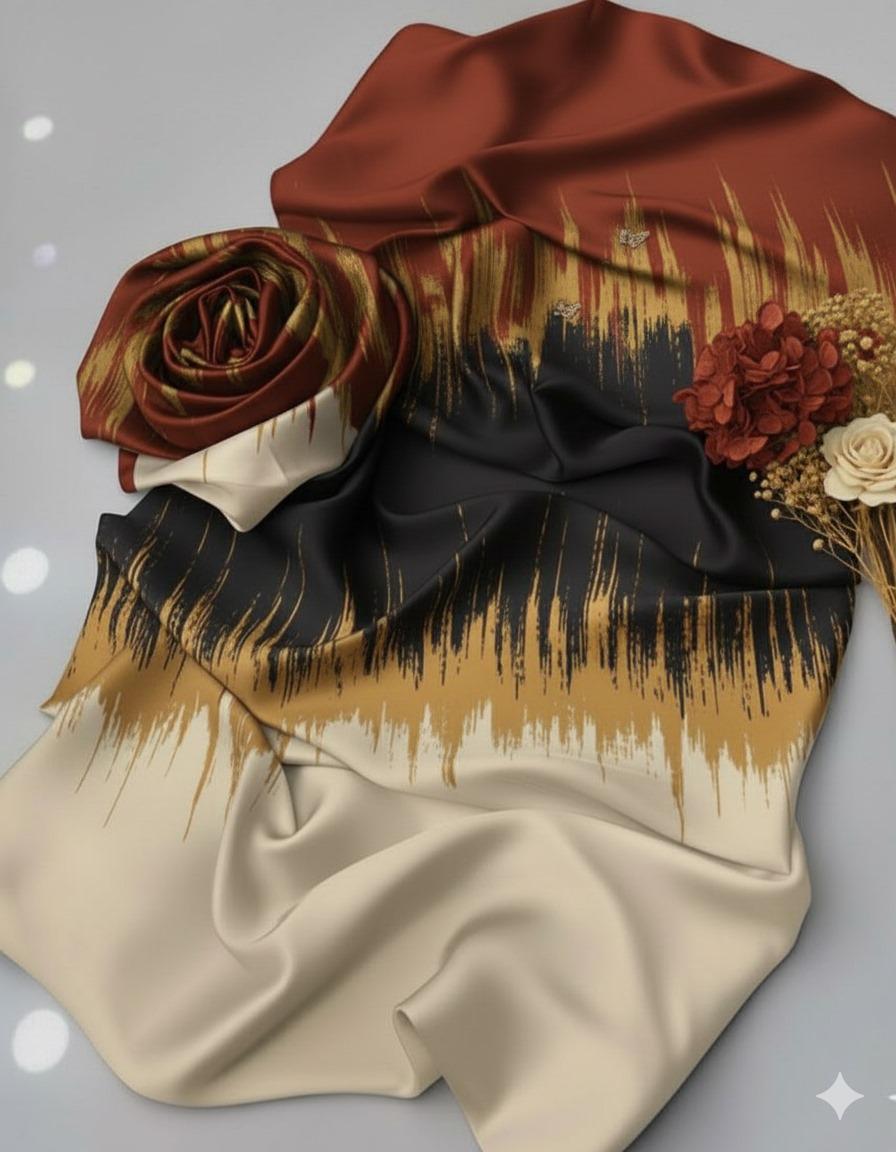 Alternative view of Shrenz 3 Piece Tie-Dye Unstitch Printed Silk Collection