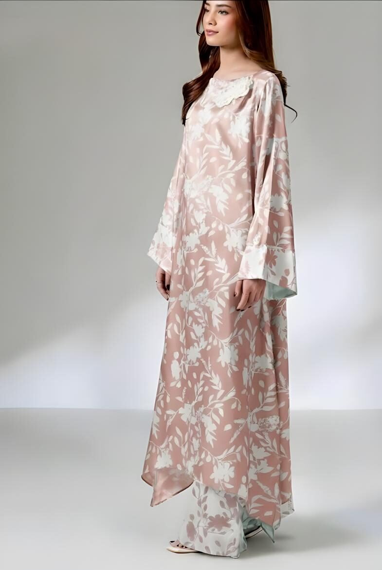 Shrenz Pink Formal Digital Printed Silk Collection Replica