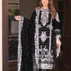Aneela's Jet Black Formal Velvet Collection Replica
